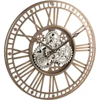 J-Line Horloge Numéros Romains Radars Intérieur Métal Or Antique