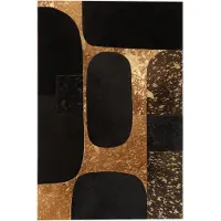 J-Line Cadre J-Line Rectangle Ovale Cuir Noir Or Large