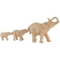 J-Line Elephant 3 in a Row Poly Beige