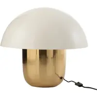 J-Line Lampe champignon métal blanc/or Large