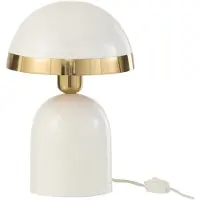J-Line Lampe Bord Or Métal Brillant Blanc