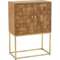 J-Line Commode Bois Manguier Pied Métal Or 76x40x122cm