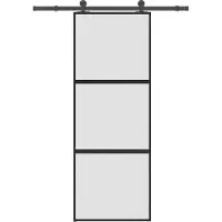 vidaXL Porte coulissante avec ferrure 76x205 cm verre trempé & aluminium