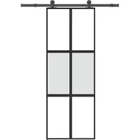 vidaXL Porte coulissante avec ferrure 76x205 cm verre trempé & aluminium