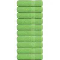 vidaXL Serviettes de bain 10 pcs vert pomme 100x150 cm 100% coton