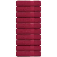 vidaXL Serviettes de bain 10pcs bordeaux 100x150cm 360 g/m² 100% coton