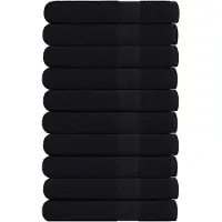 vidaXL Serviettes 10 pcs noir 100x200 cm 360 g/m² 100% coton
