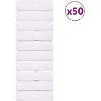 vidaXL Serviettes de toilette 50 pièces FROGN Blanc 30 x 30 cm 100 % coton