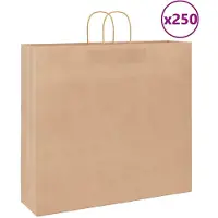 vidaXL Sacs en papier 250 pcs avec poignées marron 54x15x49 cm