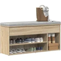 vidaXL Banc à chaussures chêne Sonoma 102x30,5x45 cm Matériau dérivé du bois
