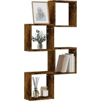 vidaXL Étagères murales sous forme de cube 4 pcs chêne fumé 30x15x30cm