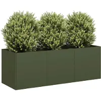 vidaXL Jardinière vert olive 120x40x40 cm acier laminé à froid