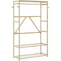 vidaXL Porte-vêtement avec étagères 110x40x175 cm bambou