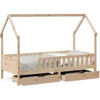 vidaXL Lit d'enfant avec tiroirs 90x190 cm pin massif