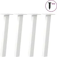 vidaXL Pieds de table basse 4 pcs. Blanc 42 cm Acier