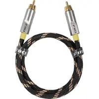 Fiio LR-RCA5L 150 cm de câble coaxial hi-fi noir