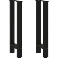 vidaXL Pieds de table console noir 2 pcs. 28x(72-73) cm acier