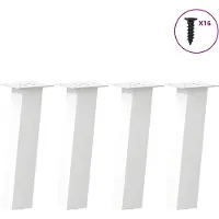vidaXL Pieds de table basse 4 pcs. Blanc 42 cm Acier