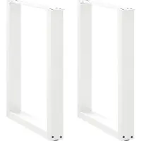 vidaXL Pieds de table de salle à manger en U 2 pcs. Blanc 70x(72-73) cm Acier
