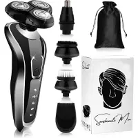 Sansbeauté Rasoir électrique 5-en-1 pour hommes avec tondeuse S1110 - Wet & Dry - Tondeuse à barbe - Tondeuse - Tondeuse à nez - 5 accessoires - Rasoir électrique - Étanche