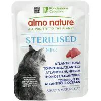 Almo Nature Lot économique HFC Sterilised 24 x 50 g pour chat - thon de l'Atlantique