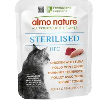 Almo nature Lot économique HFC Sterilised 24 x 50 g pour chat - poulet et thon