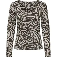 ONLY T-shirt 'ONLLone' brun foncé / blanc cassé