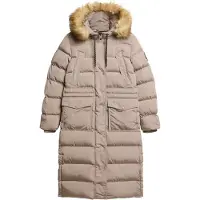Superdry pour femme. W5011788A Manteau beige Everest Foux (XS), Casuel, Polister recyclé, Durable