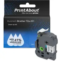 PrintAbout Ruban compatible pour Brother TZe-251 - (24 mm x 24 mm) - Noir sur blanc