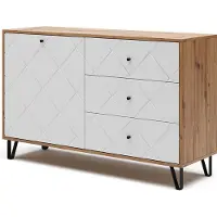 Vicco Commode avec tiroirs Nizza, 128x78cm, Chêne Artisan/Blanc
