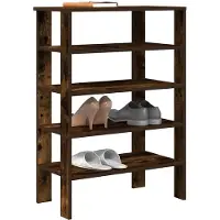 vidaXL Étagère à chaussures chêne fumé 61x32x87,5 cm bois d'ingénierie