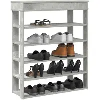 vidaXL Étagère à chaussures gris béton 80x30x98 cm bois d'ingénierie