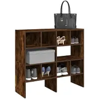 vidaXL Étagères à chaussures 2 pcs empilable chêne fumé 89,5x30x40 cm