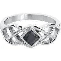 EtNox Bague Gothic de - Nœud Celtique - pour Femme - couleur argent - Taille 62
