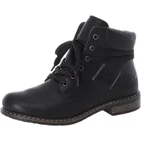 Rieker Bottes à lacets 'Schnürstiefelette Damen 7122201 Kunststoff (Synthetik) in schwarz' noir