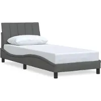 vidaXL Cadre de lit sans matelas "Hanko" gris foncé 90x190 cm Tissu