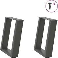 vidaXL Pieds de table basse en U 2 pcs. Anthracite 28x(42-43) cm Acier