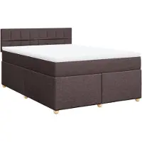 vidaXL Lit boxspring avec matelas brun foncé 140x190 cm Tissu