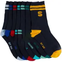 We fashion Chaussettes marine / turquoise / jaune d'or / rouge