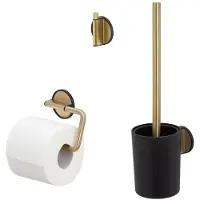 Tiger Ensemble d'Accessoires de Toilettes Tiger Tune Messing Noir Sans Rabat (3 Pièces)