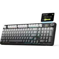 Attack Shark X98PRO - Clavier de jeu mécanique sans fil - Claviers PBT à impression latérale - Écran TFT - Bouton rotatif multifonctions - Filaire/2.4G/Bluetooth Tri-Mode - Gasket Mod - 98 touches -