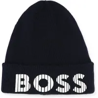 BOSS Bonnet en maille de coton avec logo effet gomme pour enfant