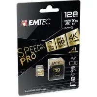 Emtec mSD 128GB UHS-I U3 V30 A1 SpeedIN Pro + Adaptateur