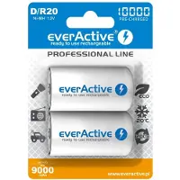 EverActive Rechargeable Batteries R20/D Ni-MH 10000 mAh ready to use