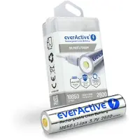 EverActive Batterie 18650 3,7 V Li-ion 2600 mAh micro USB avec boîtier de protection