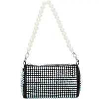 NAEMI Sac bandoulière noir / argent / transparent / blanc perle