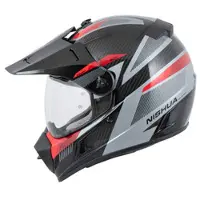 Nishua Enduro Carbon Evo Casque Adventure Carbone/Noir/Rouge S unisex
