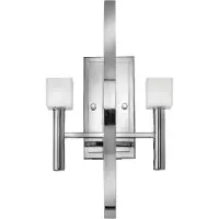 HINKLEY Applique murale Mondo, chrome poli, 2xG9x3W, métal, dim. : 50 x 26,7 x 13,9 cm, IP20, Quintiesse