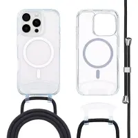 IMoshion Coque MagSafe avec cordon amovible pour Apple iPhone 16 Pro Max - Transparent