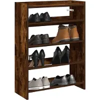 vidaXL Étagère à chaussures chêne fumé 60x25x62 cm bois d'ingénierie